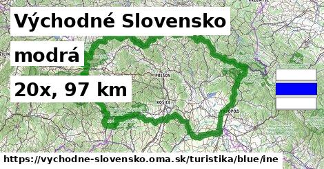 Východné Slovensko Turistické trasy modrá iná