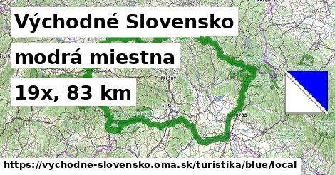 Východné Slovensko Turistické trasy modrá miestna