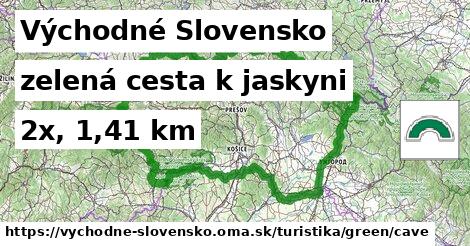 Východné Slovensko Turistické trasy zelená cesta k jaskyni