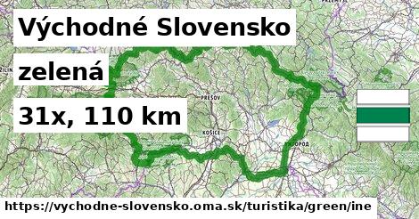 Východné Slovensko Turistické trasy zelená iná