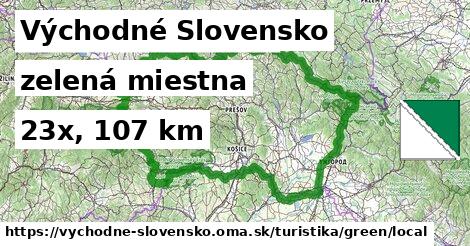 Východné Slovensko Turistické trasy zelená miestna