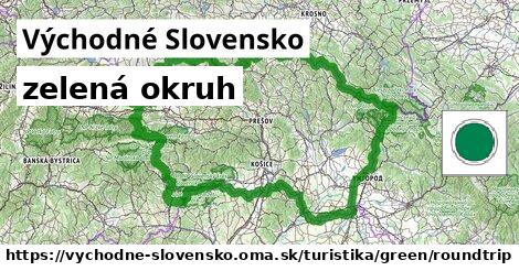 Východné Slovensko Turistické trasy zelená okruh