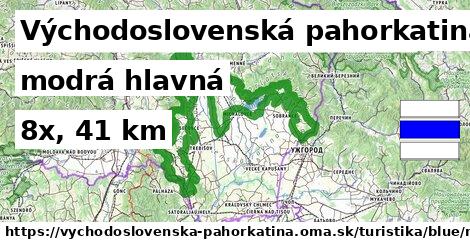 Východoslovenská pahorkatina Turistické trasy modrá hlavná
