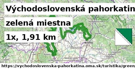 Východoslovenská pahorkatina Turistické trasy zelená miestna