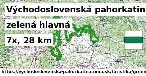 Východoslovenská pahorkatina Turistické trasy zelená hlavná