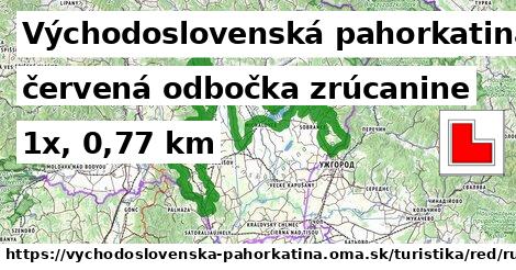Východoslovenská pahorkatina Turistické trasy červená odbočka zrúcanine