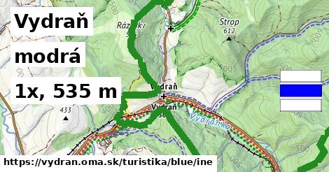 Vydraň Turistické trasy modrá iná