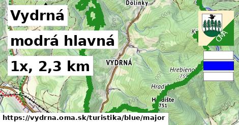 Vydrná Turistické trasy modrá hlavná