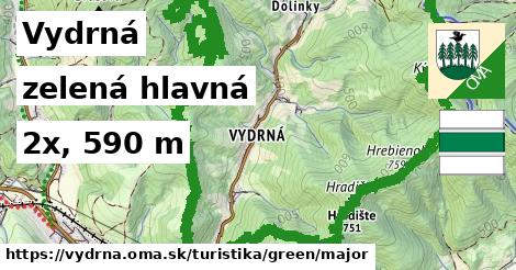 Vydrná Turistické trasy zelená hlavná