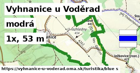 Vyhnanice u Voděrad Turistické trasy modrá 