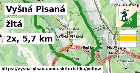 Vyšná Pisaná Turistické trasy žltá 