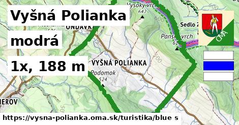 Vyšná Polianka Turistické trasy modrá 