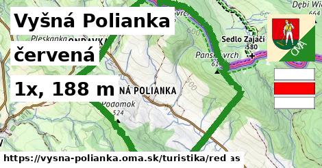 Vyšná Polianka Turistické trasy červená 