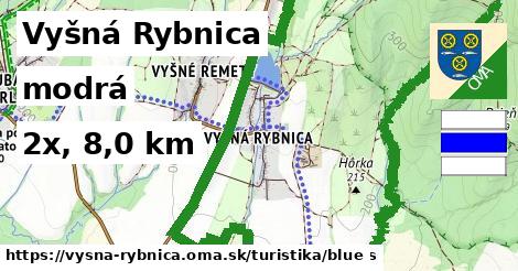 Vyšná Rybnica Turistické trasy modrá 