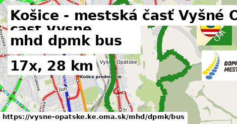 Košice - mestská časť Vyšné Opátske Doprava dpmk bus