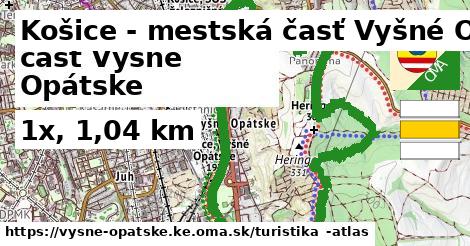 Košice - mestská časť Vyšné Opátske Turistické trasy  