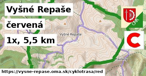 Vyšné Repaše Cyklotrasy červená 