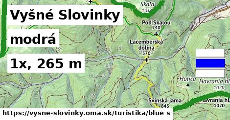 Vyšné Slovinky Turistické trasy modrá 