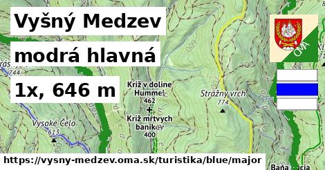 Vyšný Medzev Turistické trasy modrá hlavná