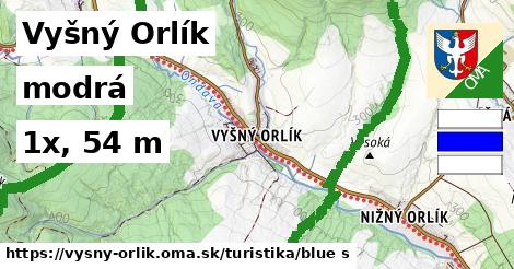 Vyšný Orlík Turistické trasy modrá 