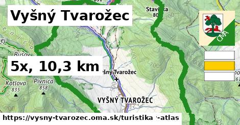 Vyšný Tvarožec Turistické trasy  