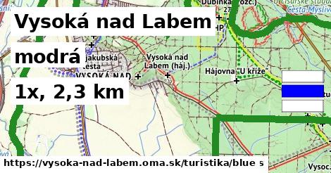 Vysoká nad Labem Turistické trasy modrá 
