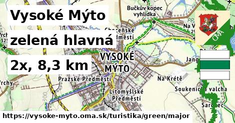 Vysoké Mýto Turistické trasy zelená hlavná