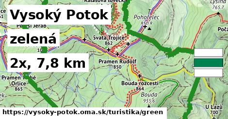 Vysoký Potok Turistické trasy zelená 