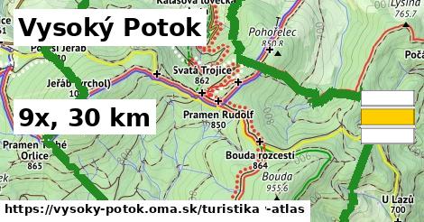 Vysoký Potok Turistické trasy  