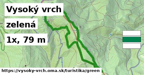 Vysoký vrch Turistické trasy zelená 