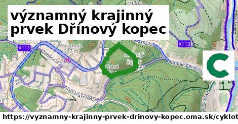 významný krajinný prvek Dřínový kopec Cyklotrasy  