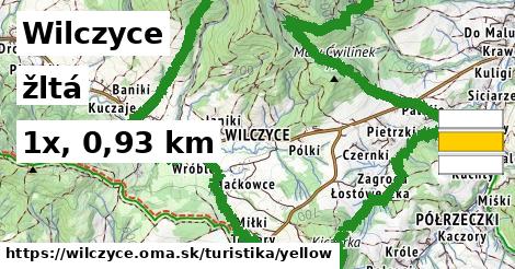 Wilczyce Turistické trasy žltá 