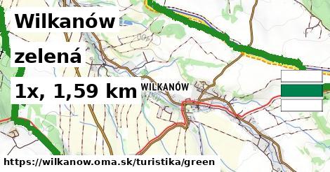 Wilkanów Turistické trasy zelená 