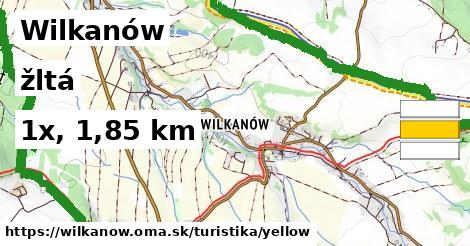 Wilkanów Turistické trasy žltá 
