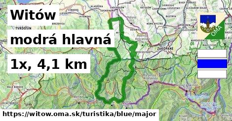 Witów Turistické trasy modrá hlavná