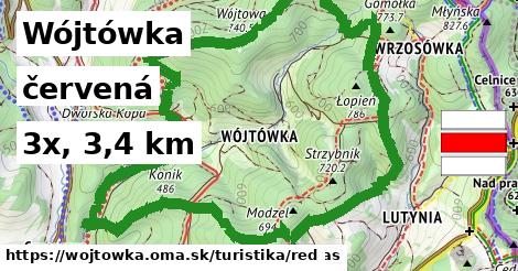 Wójtówka Turistické trasy červená 