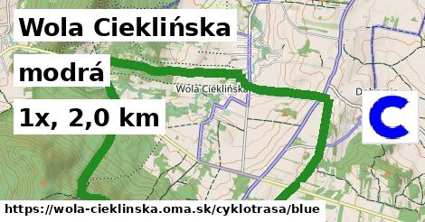 Wola Cieklińska Cyklotrasy modrá 