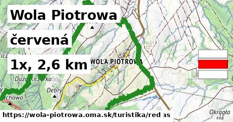 Wola Piotrowa Turistické trasy červená 