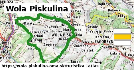 Wola Piskulina Turistické trasy  