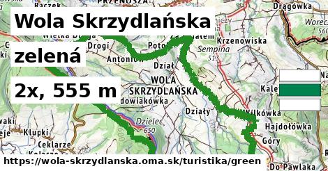 Wola Skrzydlańska Turistické trasy zelená 