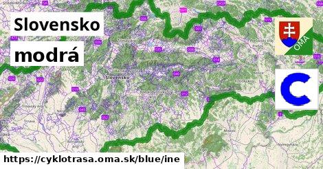 Slovensko Cyklotrasy modrá iná