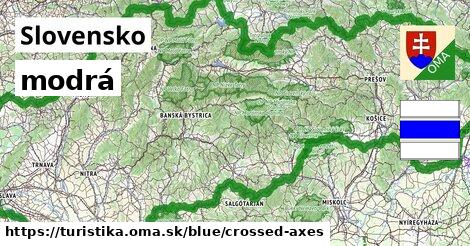 Slovensko Turistické trasy modrá crossed_axes