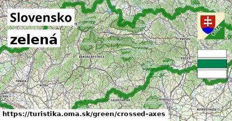 Slovensko Turistické trasy zelená crossed_axes