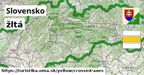 Slovensko Turistické trasy žltá crossed_axes