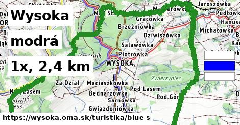 Wysoka Turistické trasy modrá 