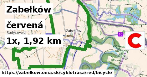 Zabełków Cyklotrasy červená bicycle