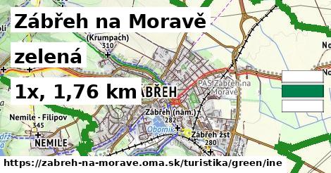 Zábřeh na Moravě Turistické trasy zelená iná