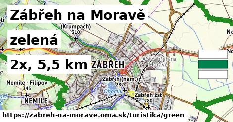 Zábřeh na Moravě Turistické trasy zelená 