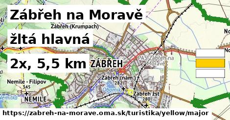 Zábřeh na Moravě Turistické trasy žltá hlavná