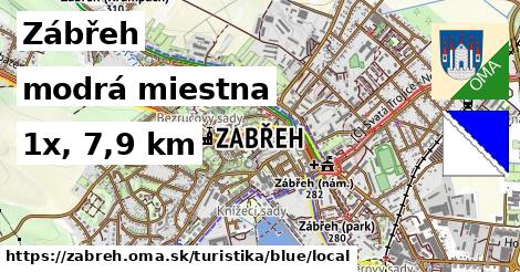 Zábřeh Turistické trasy modrá miestna